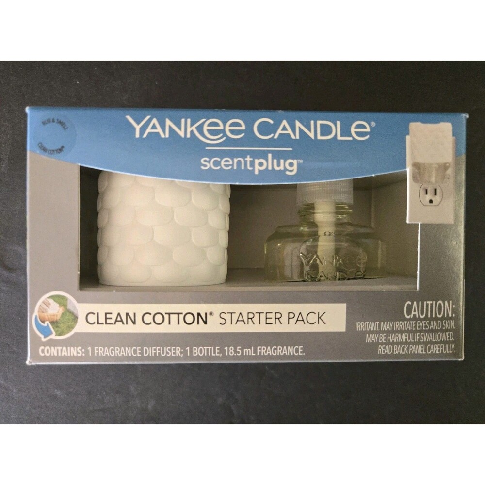 Yankee Candle ScentPlug Starter Pack Clean Cotton Fragrance Diffuser Kit NEW
